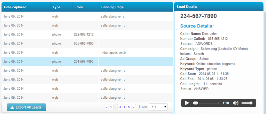 Wordstream Call Tracking